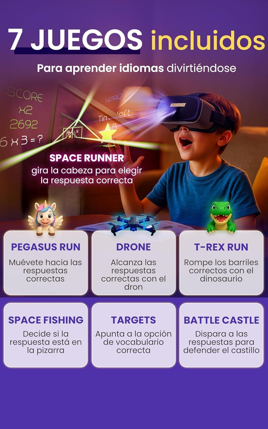 Gafas VR Heromask con Juegos de Idiomas, foto 3