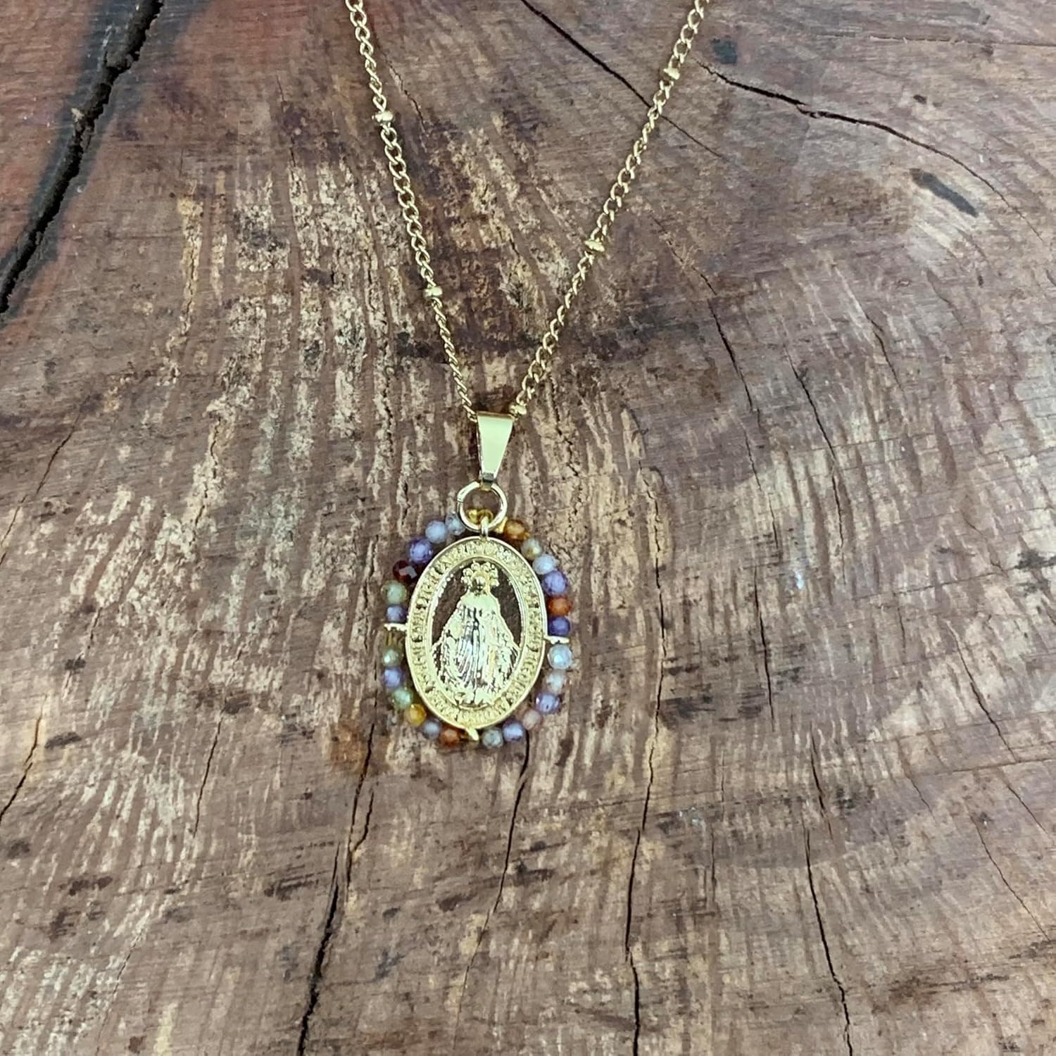 Gargantilla de Bolitas con Virgen Milagrosa, foto 3