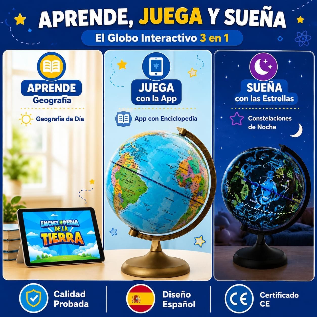 Globo terráqueo interactivo con luz y app Big Minds, foto 2