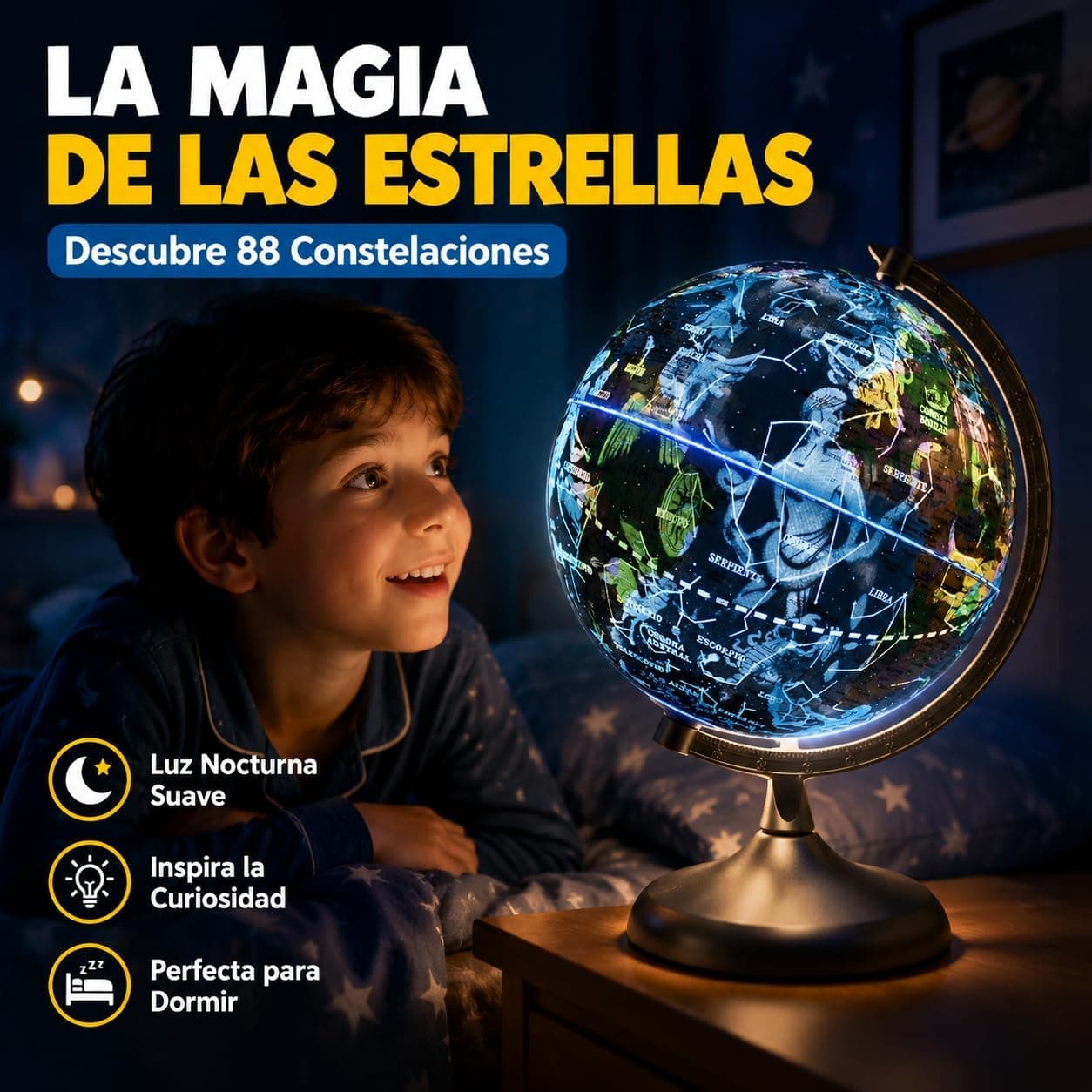 Globo terráqueo interactivo con luz y app Big Minds, foto 3