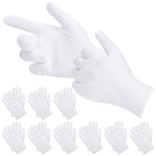 Guantes de algodón blanco AOOTE, 10 pares