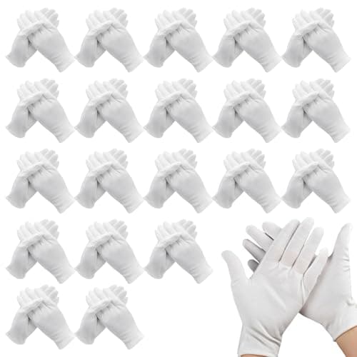 Guantes de algodón blanco Eniyou, 20 pares