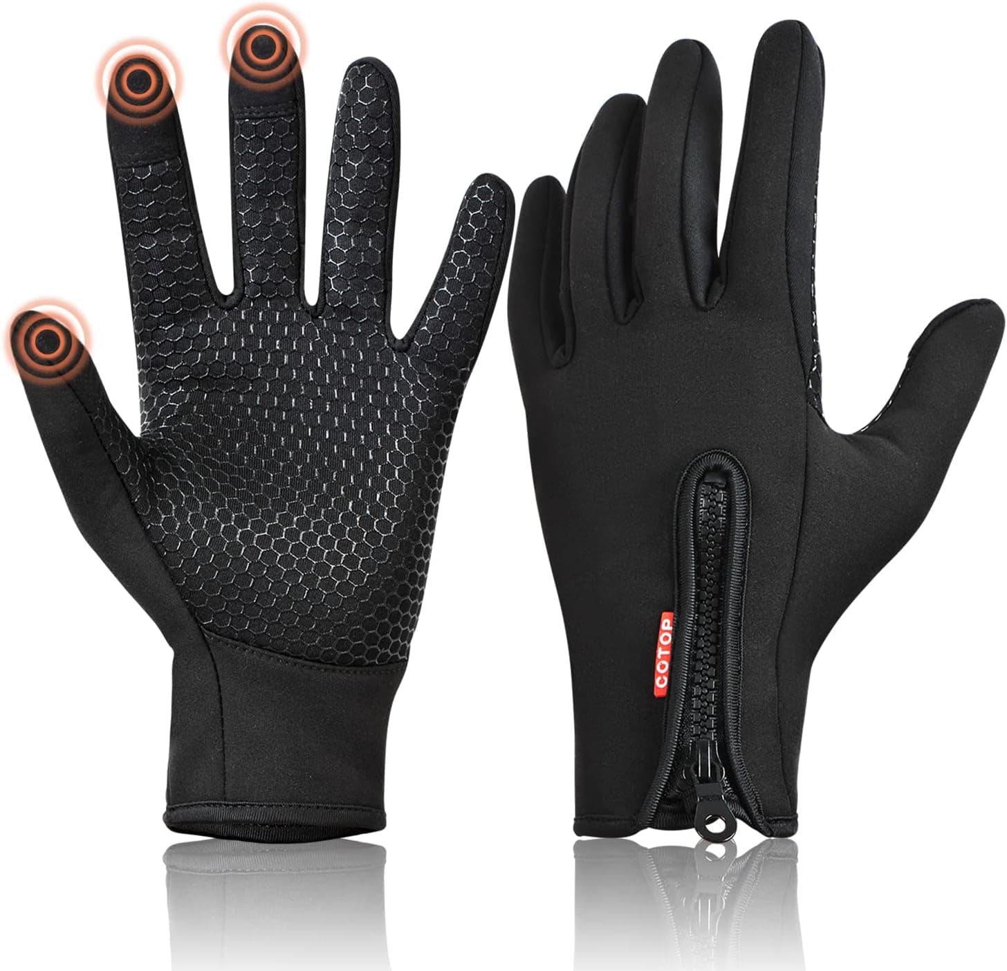 Guantes de invierno a prueba de viento con pantalla táctil integrada en los dedos