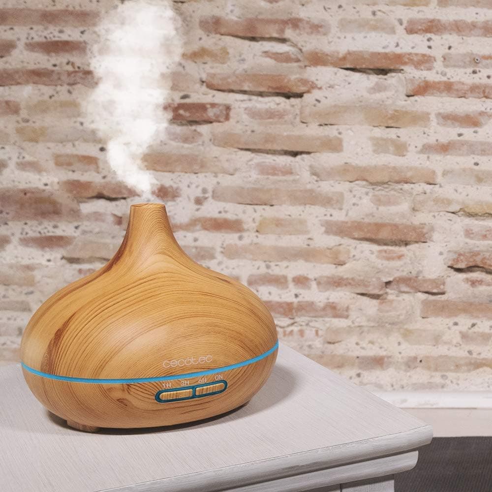 Detalle de los controles y el depósito del humidificador