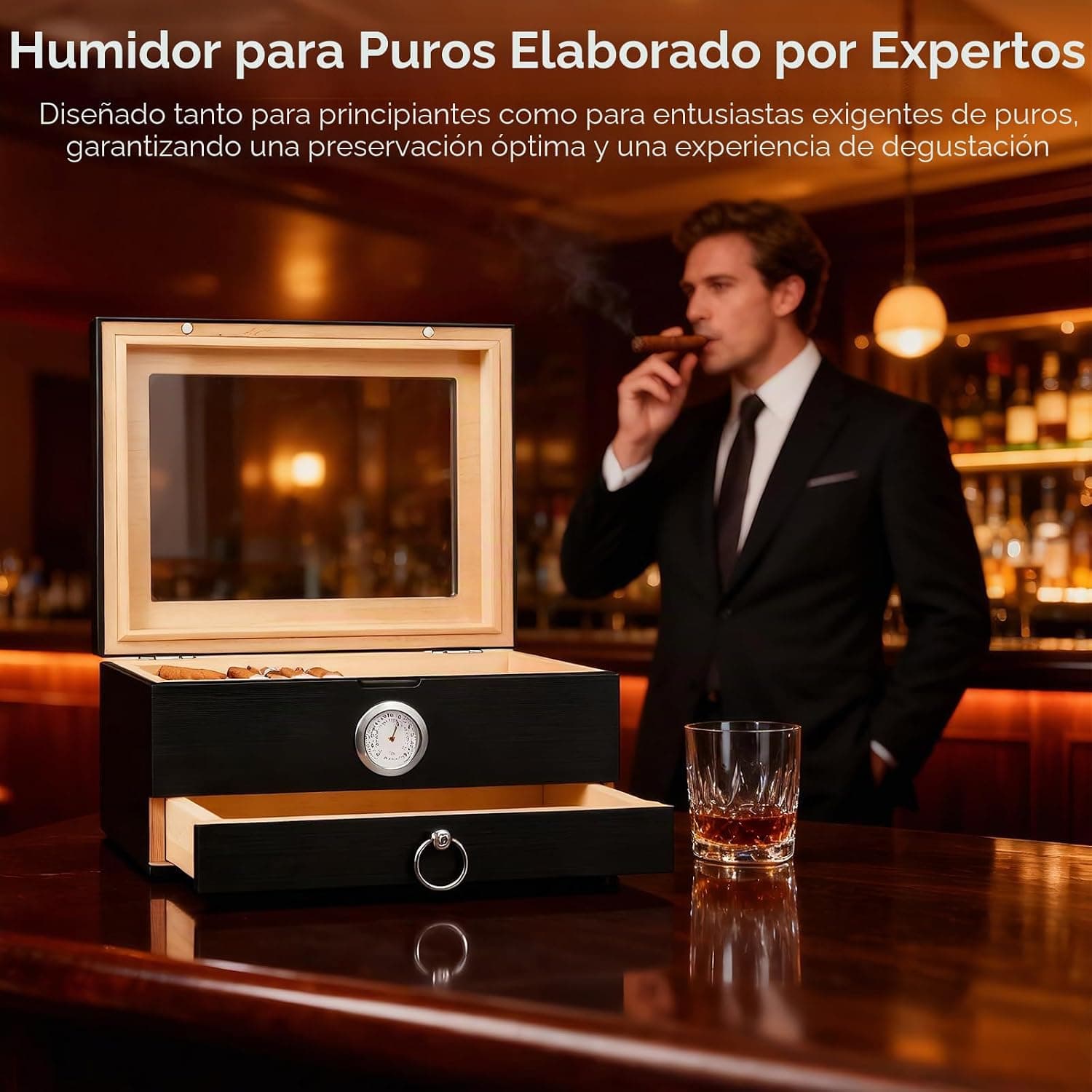 El cajón inferior abierto con los accesorios guardados