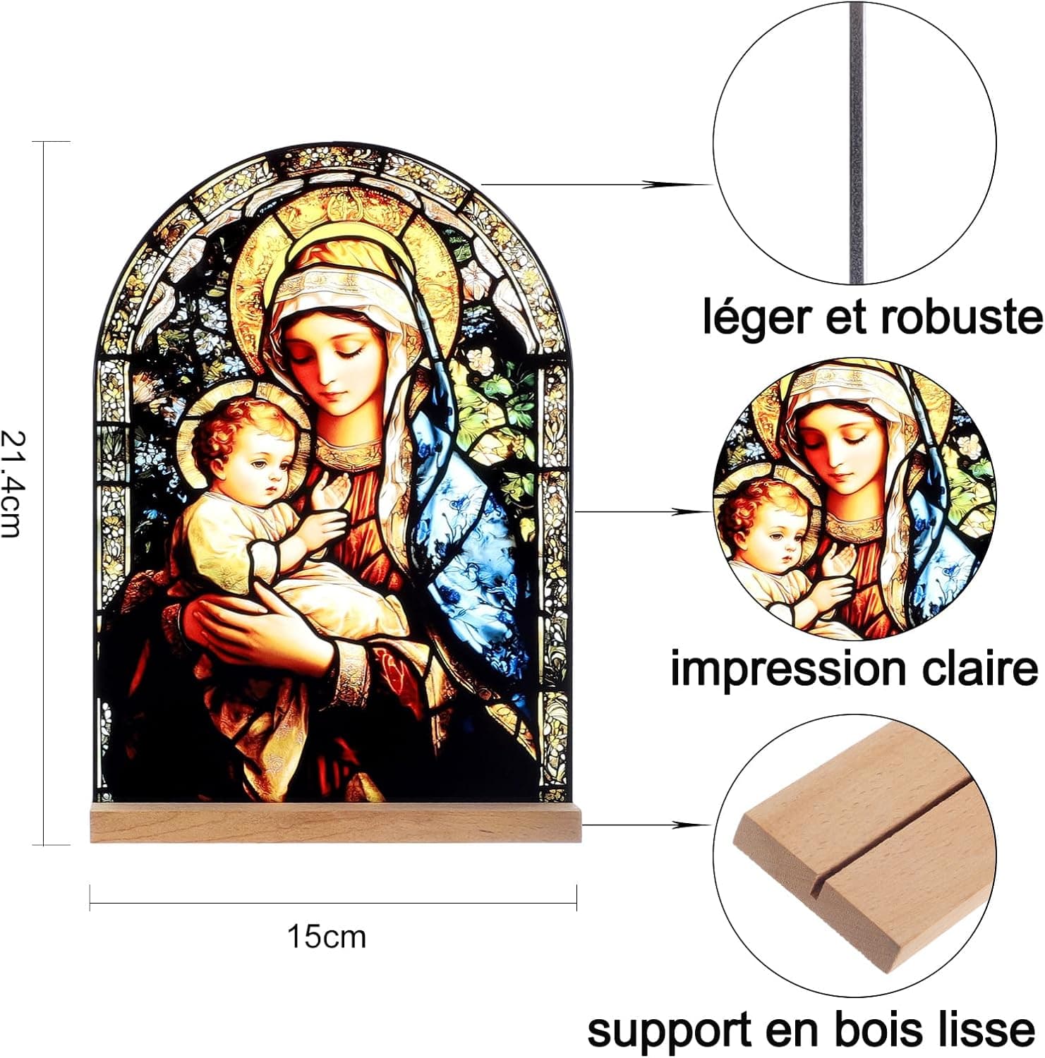 Icono de la Virgen María en acrílico para altar, foto 2