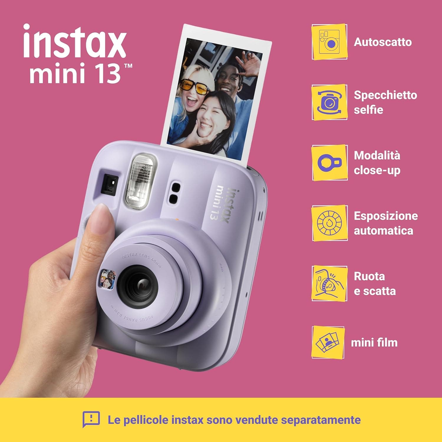 Detalle del modo macro de primer plano de la Instax Mini 13