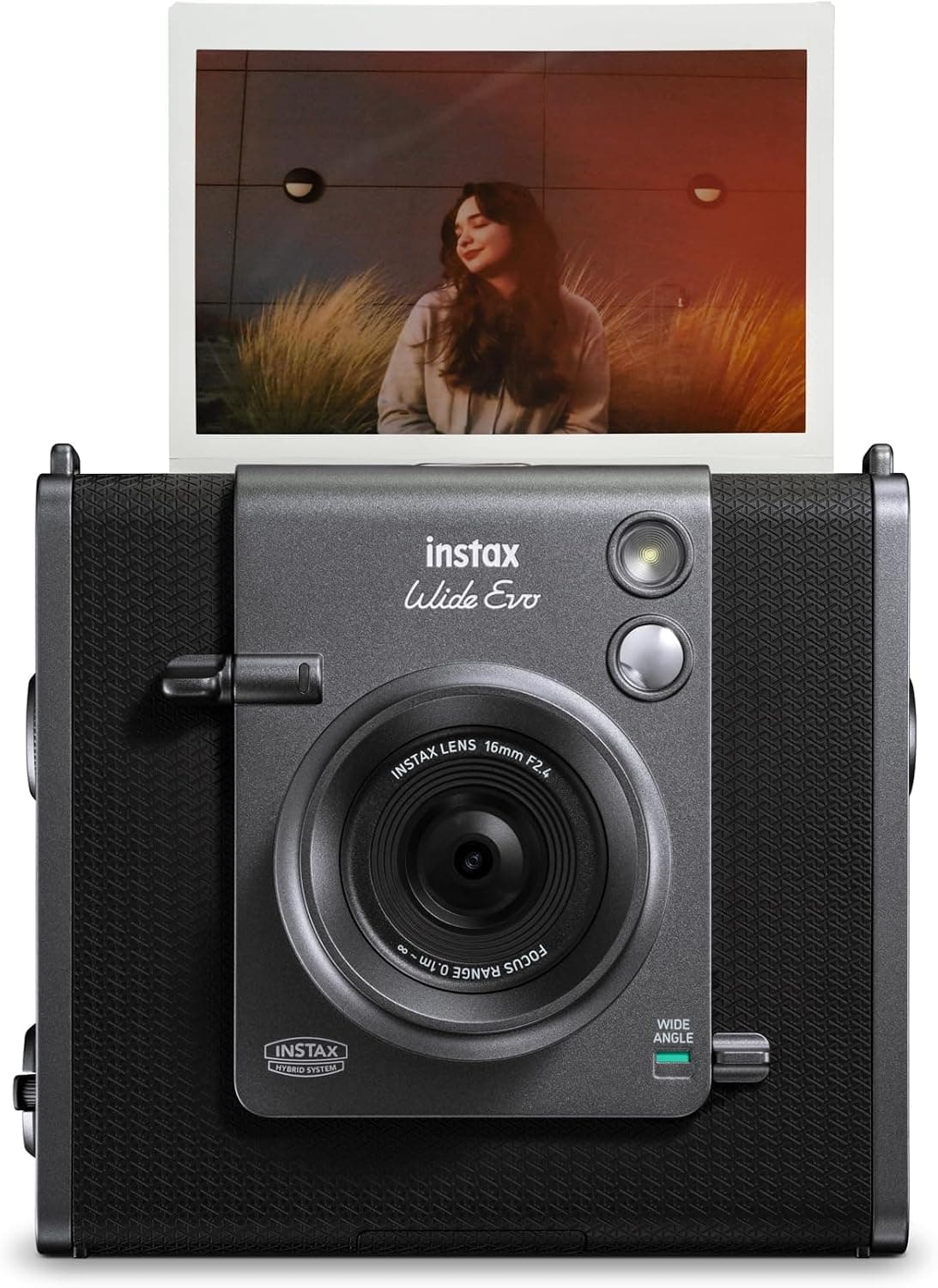 Pantalla trasera de la Instax Wide EVO mostrando una foto antes de imprimirla