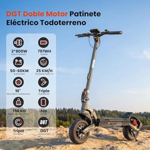 Doble motor y suspensión del iScooter iX7 Pro
