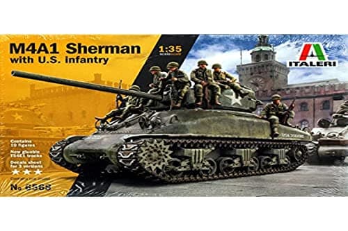 Maqueta Italeri del Sherman M4A1 con infantería estadounidense