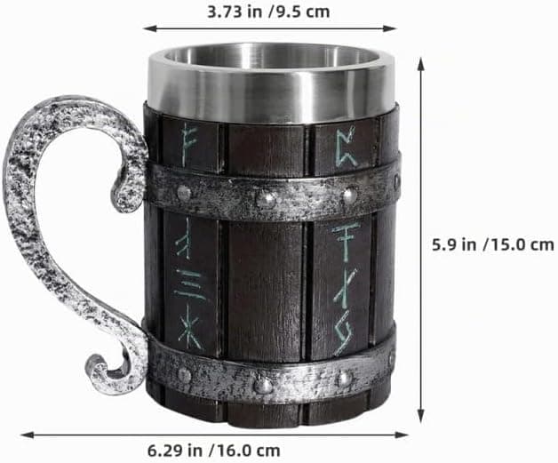 Jarra de cerveza vintage con forma de barril, foto 3