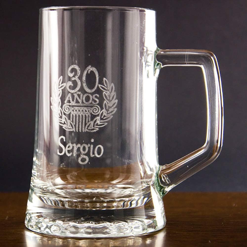 Jarra de cerveza grabada con nombre y edad, foto 2