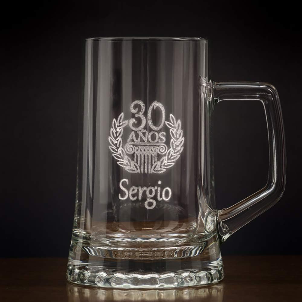 Jarra de cerveza grabada con nombre y edad, foto 3