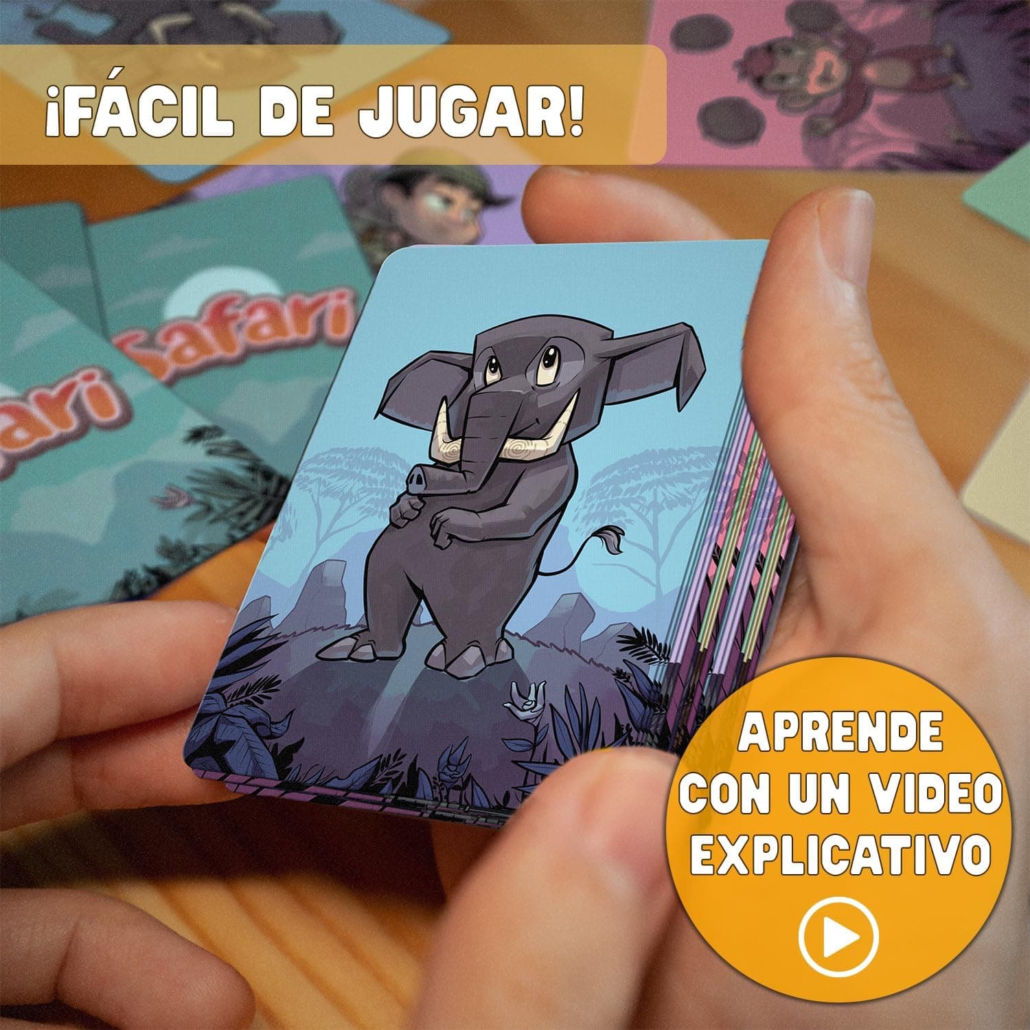 Cartas del juego Glop Safari extendidas mostrando los animales