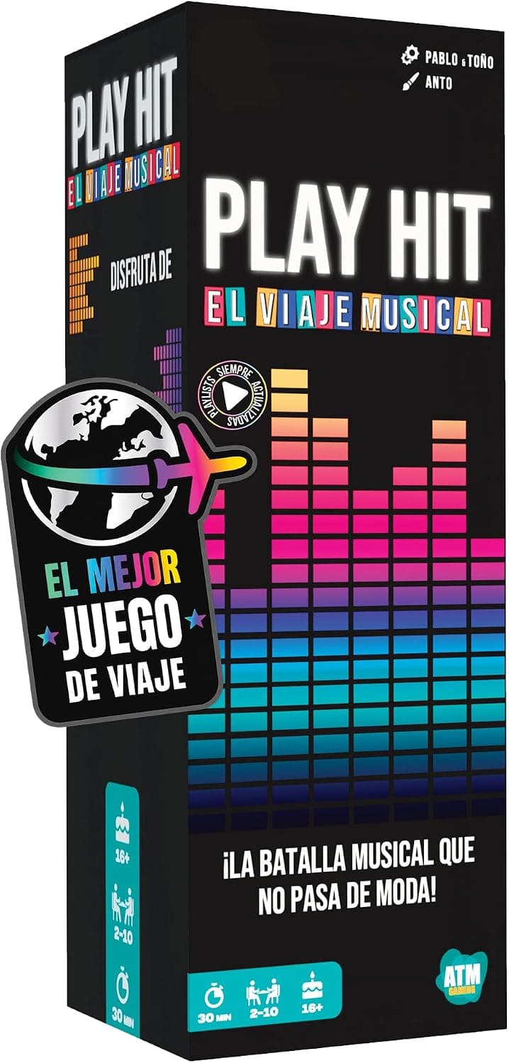 Caja del juego Play Hit Quiz Musical con las cartas de canciones a la vista