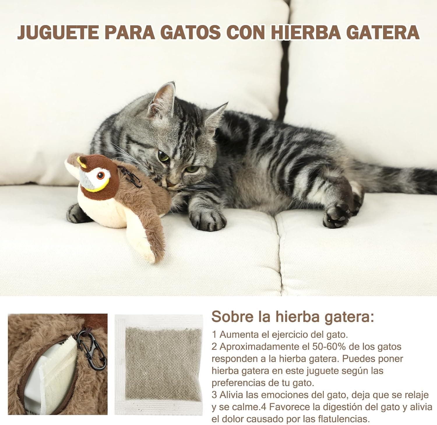 Juguete de pájaro con catnip para gatos, foto 3