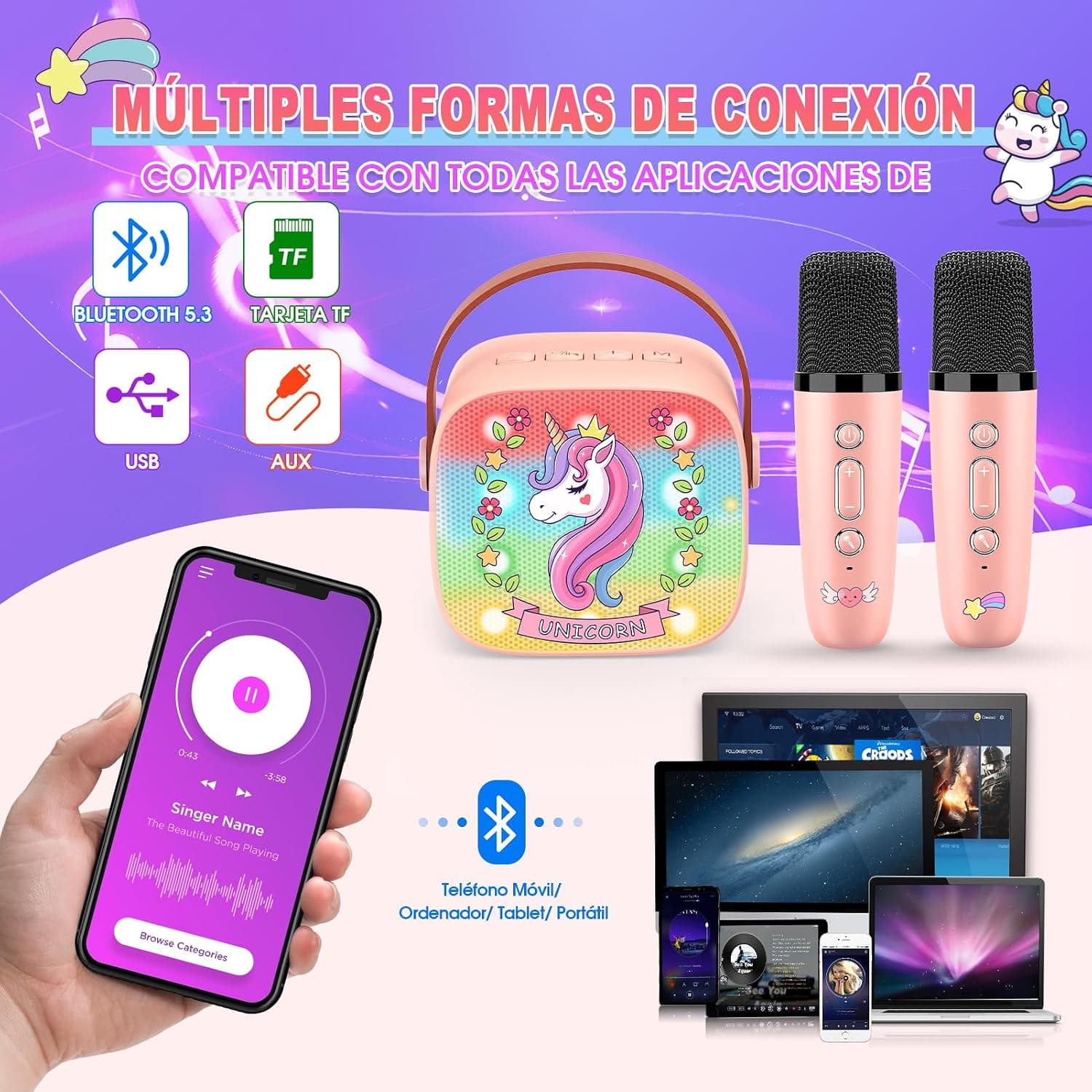 Detalle de los botones de los micrófonos del karaoke