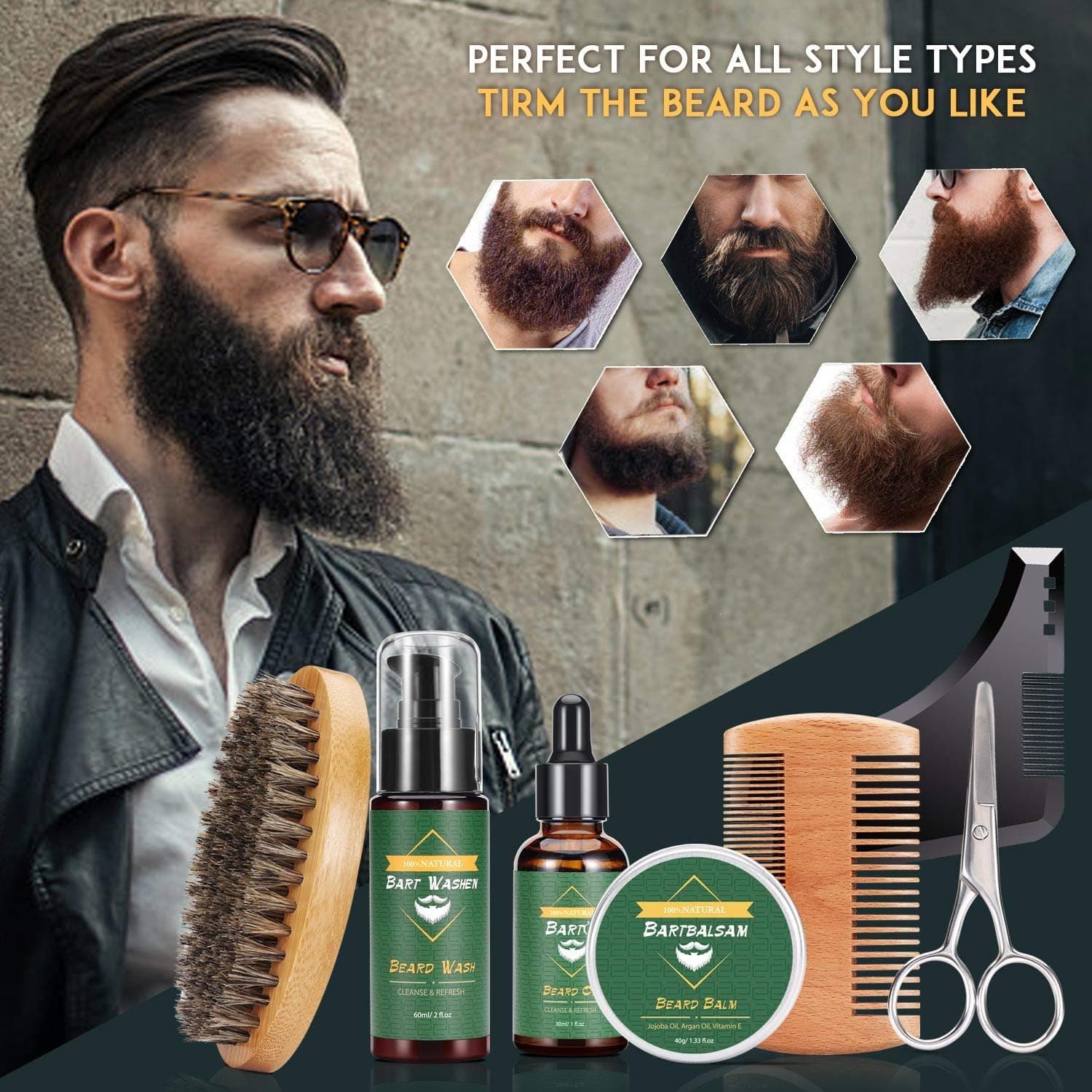 Kit de Cuidado de Barba de 9 Piezas, foto 2