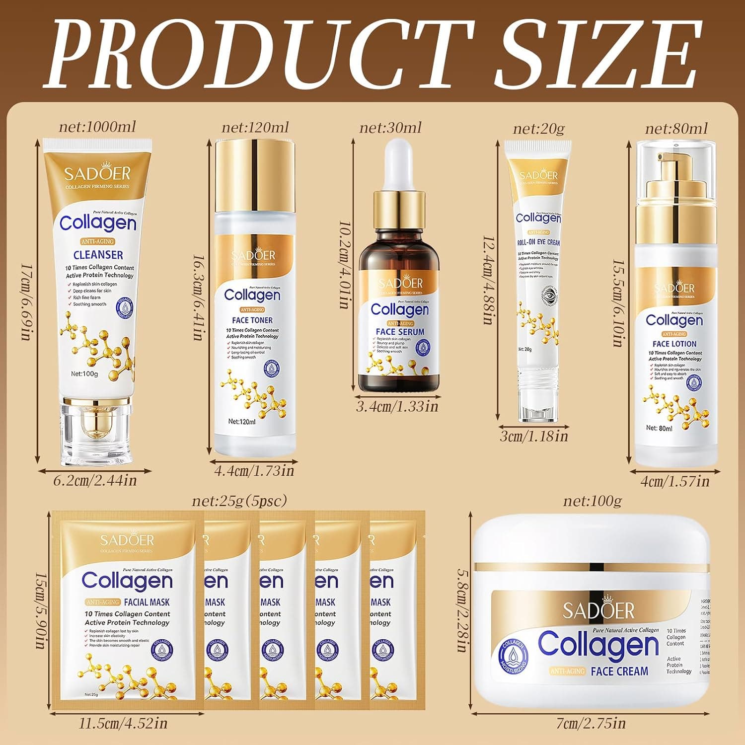 Kit de cuidado facial con colágeno coreano, 11 piezas, foto 2