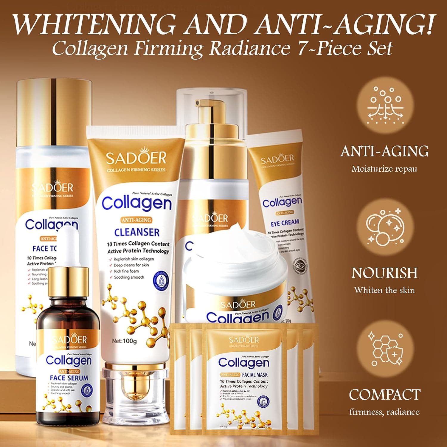 Kit de cuidado facial con colágeno coreano, 11 piezas, foto 3