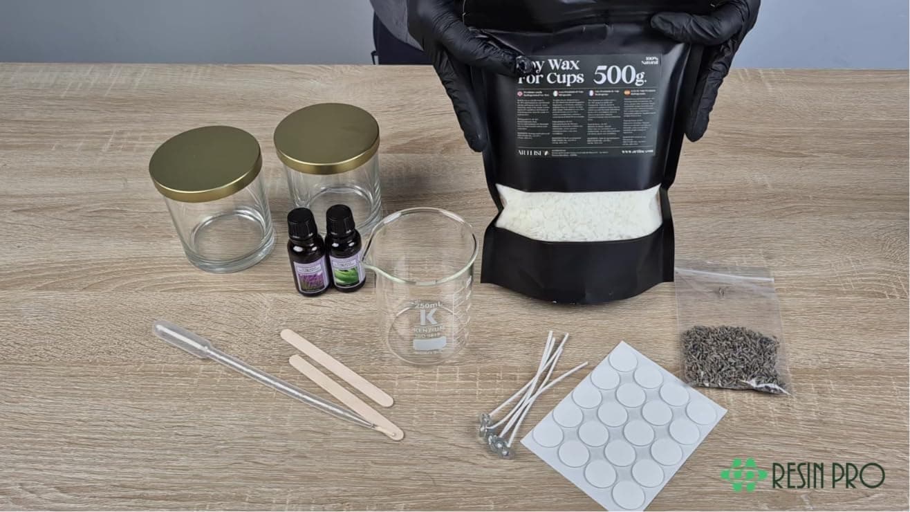 Kit RESIN PRO con cera de soja en copos y flores secas