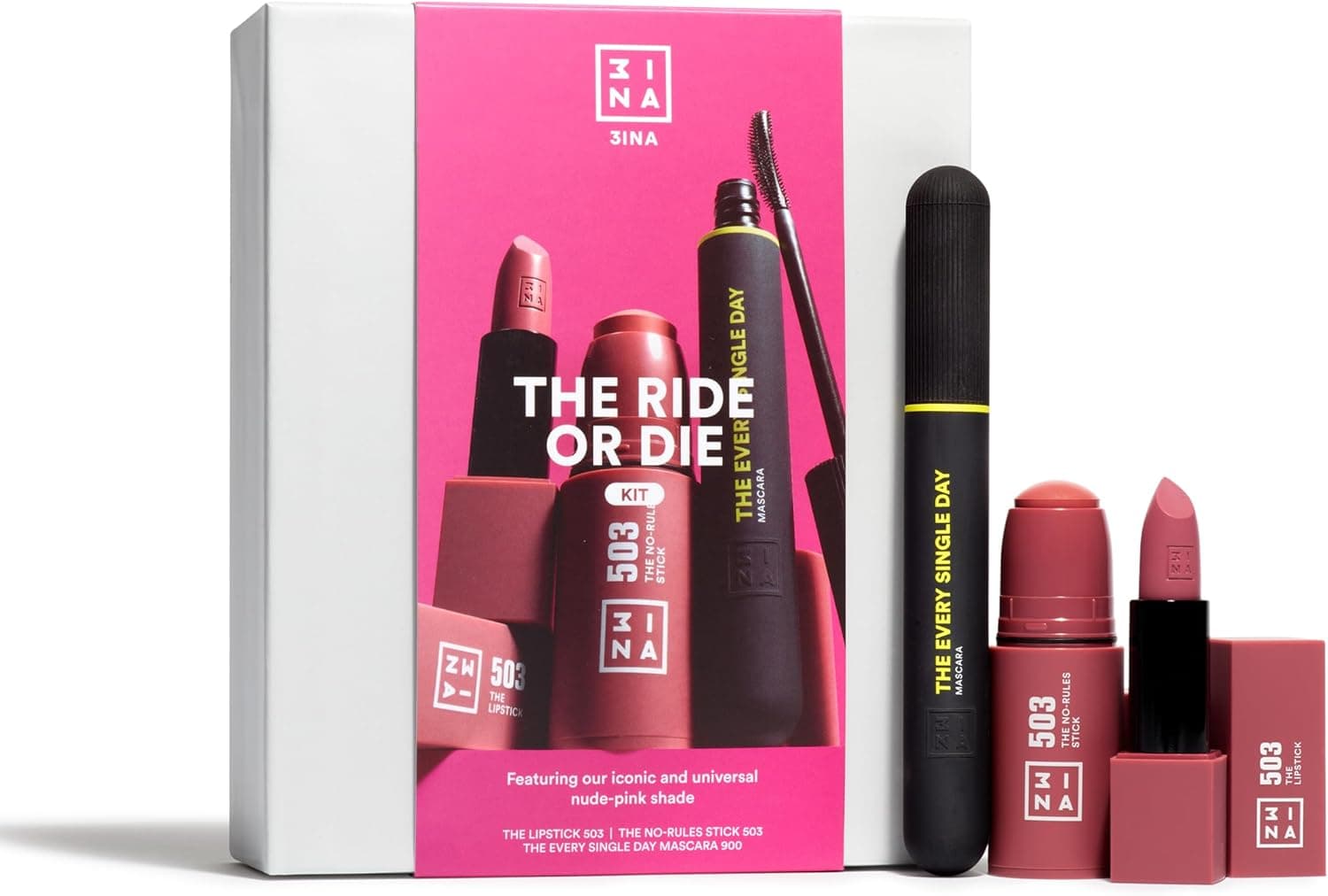 Kit 3INA Ride or Die con pintalabios y stick multiusos