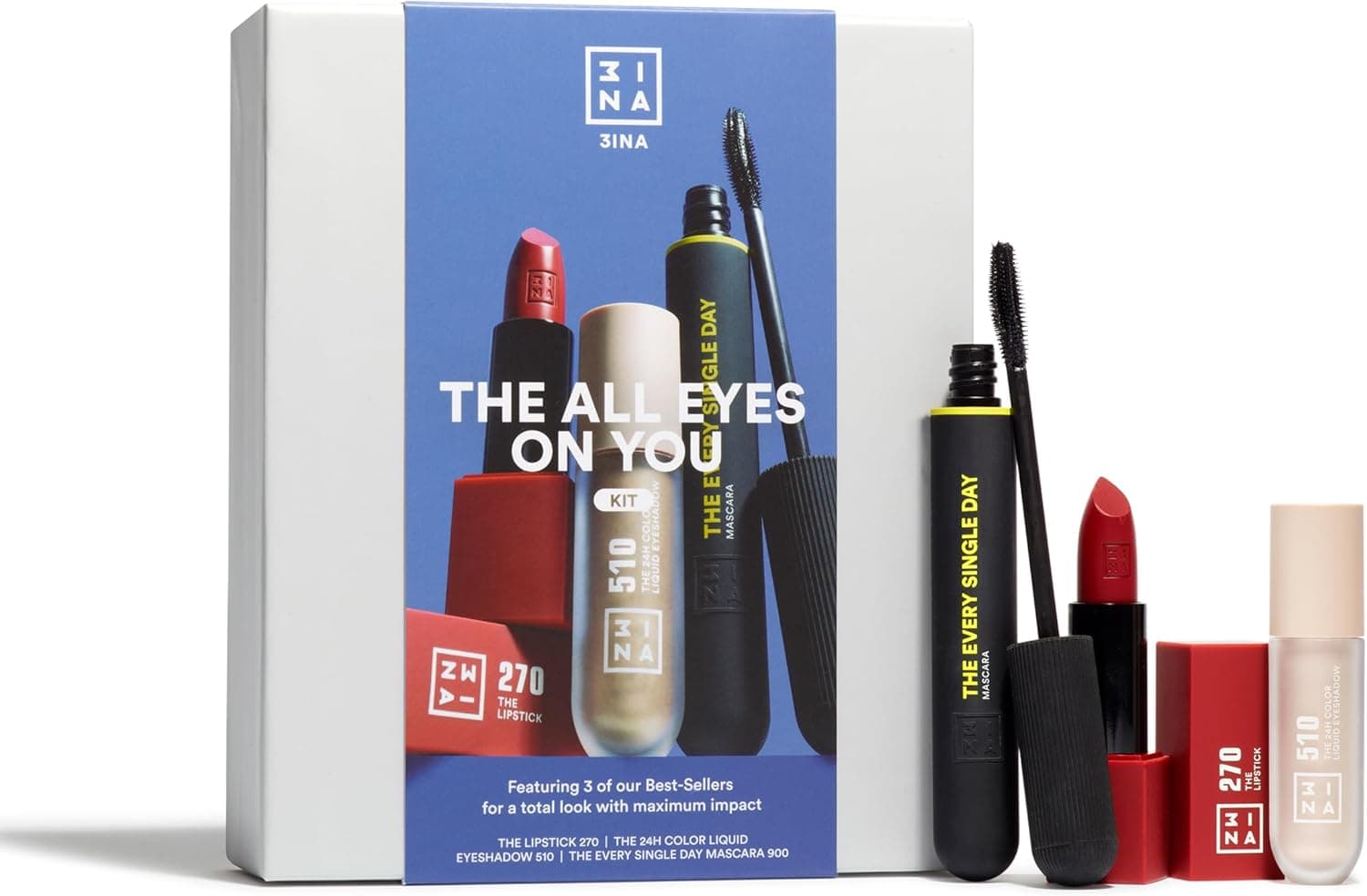 Kit 3INA con pintalabios y sombra de ojos líquida