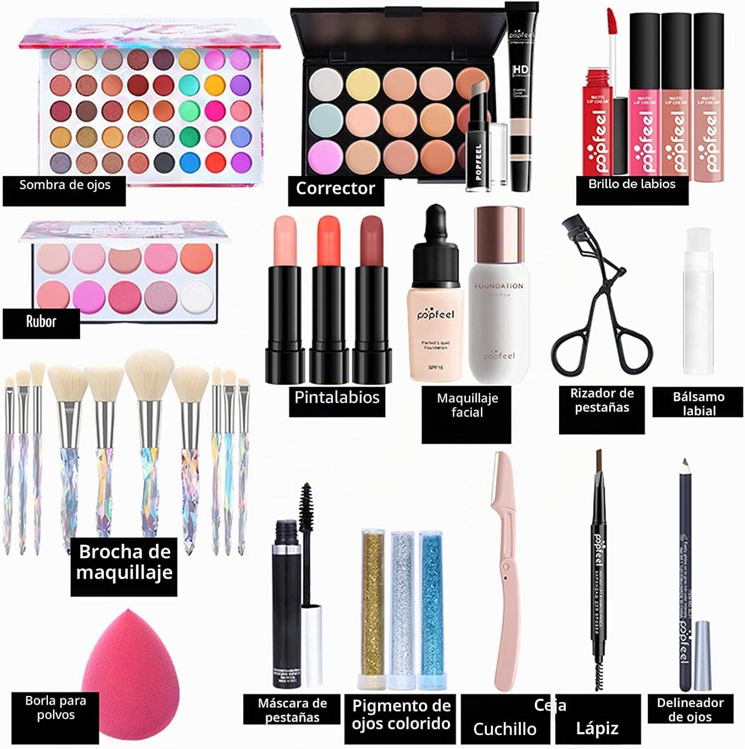 Kit de maquillaje profesional de 34 piezas, foto 2