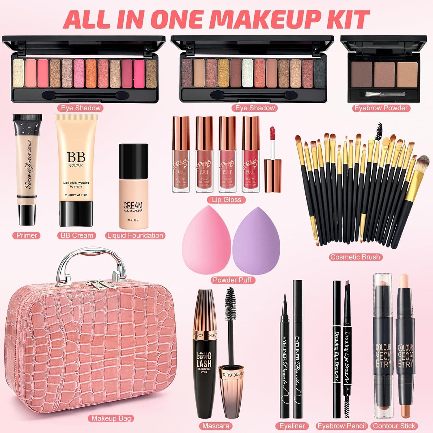 Kit de maquillaje profesional completo Muiefe con doble paleta, foto 2