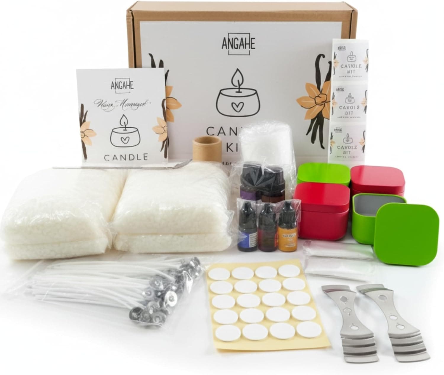 Kit ANGAHE con cera de soja, moldes y aceites aromáticos