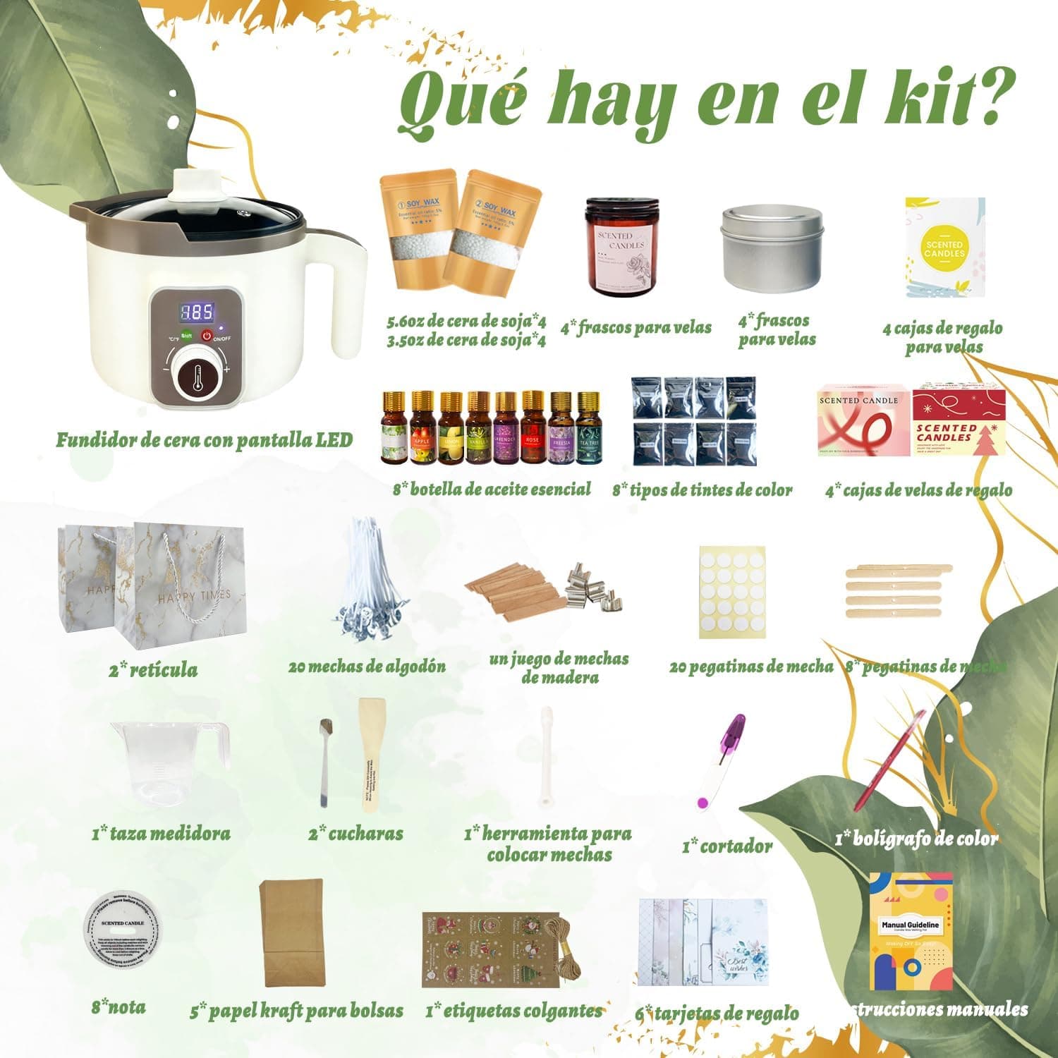 Bolsas de regalo y cajas incluidas en el kit