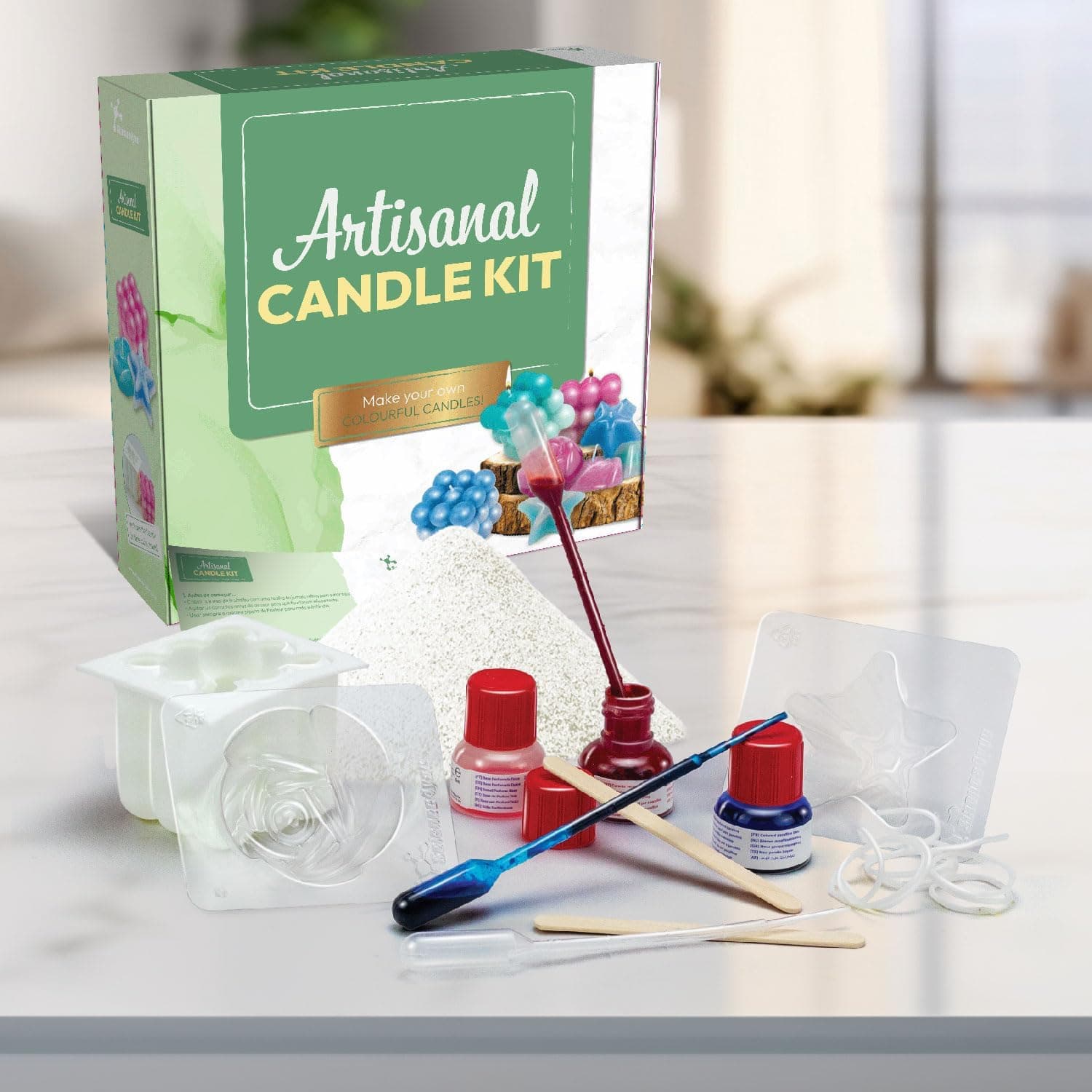 Tres velas perfumadas distintas hechas con el kit Science4you