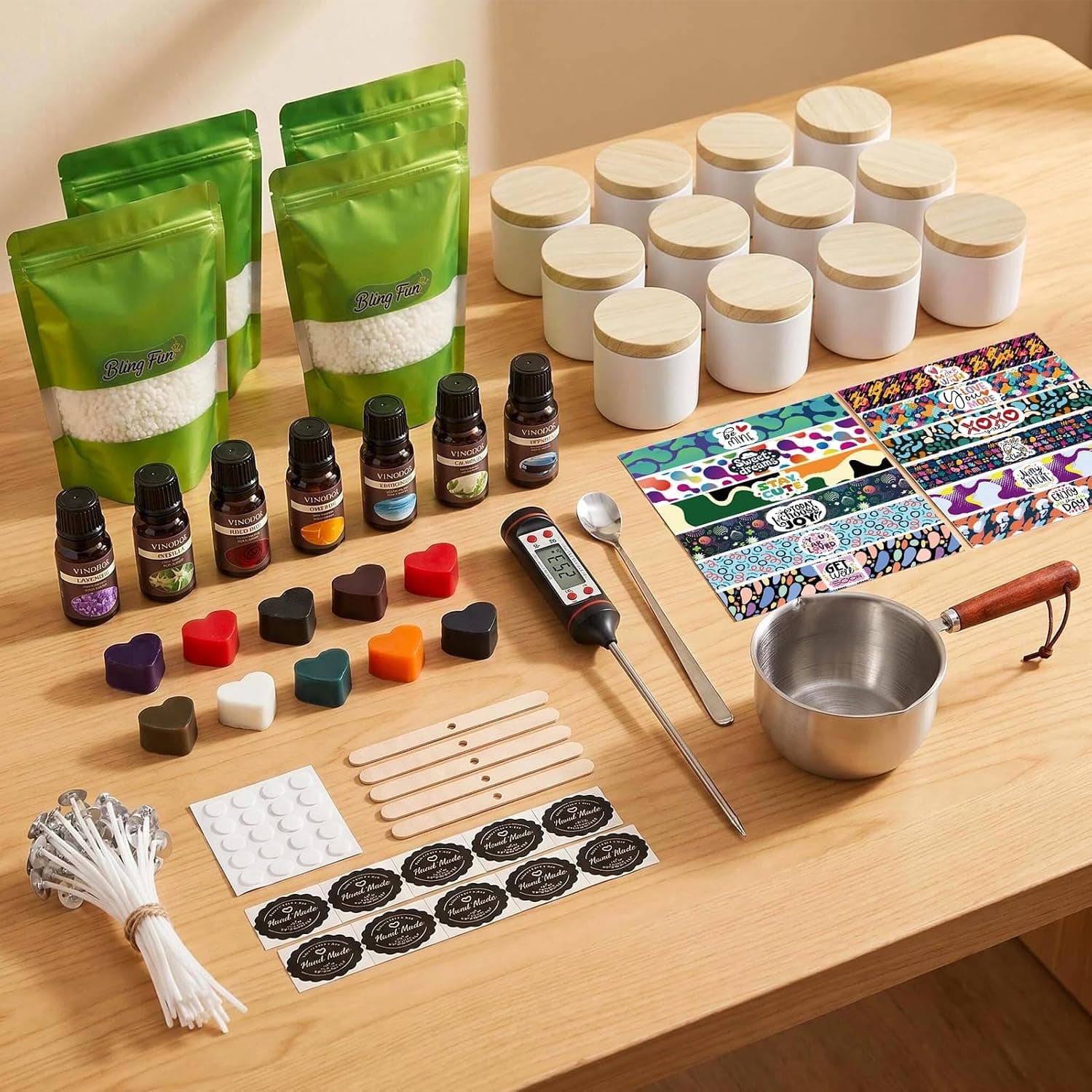 Ocho aceites esenciales y termómetro digital incluidos en el kit