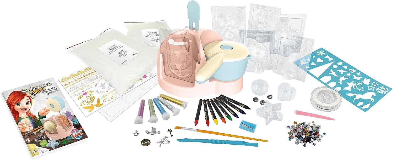 Accesorios de decoración del kit: crayones, lentejuelas y plantillas
