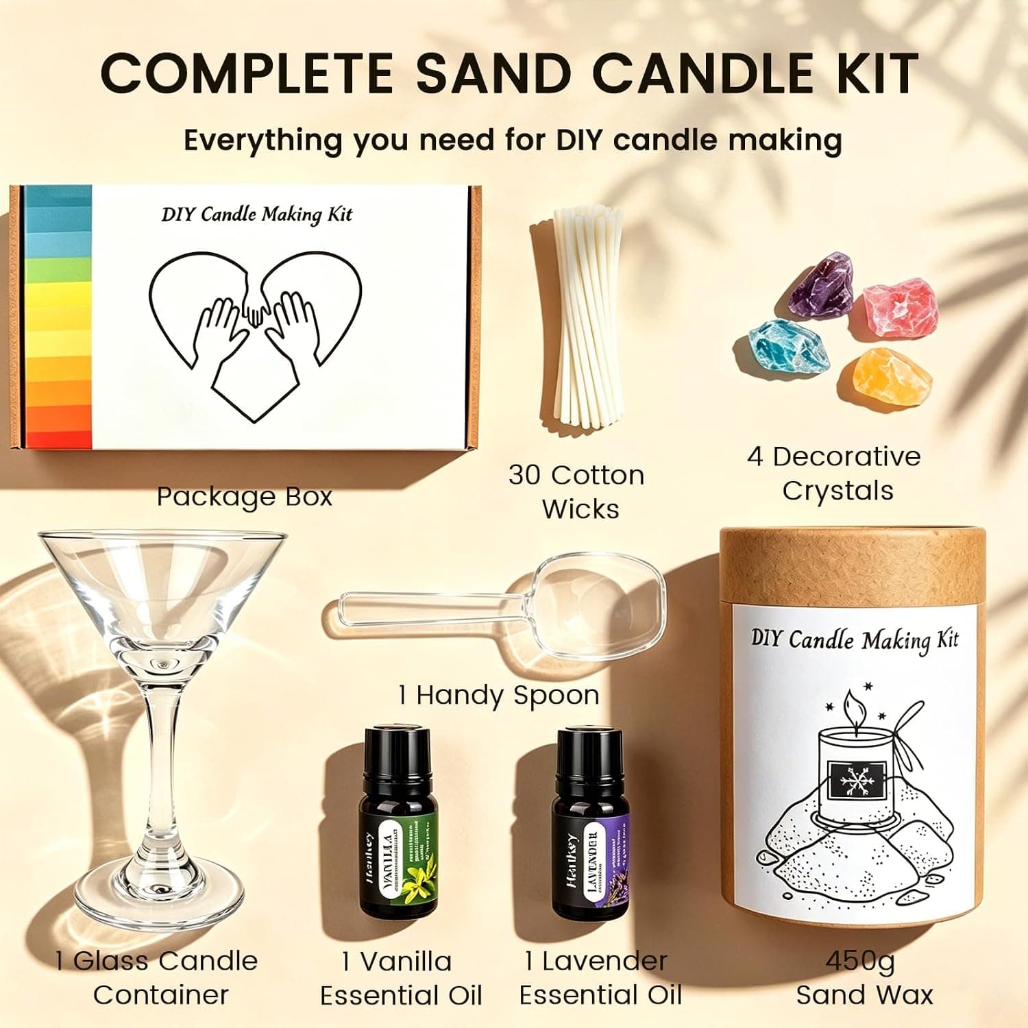 Aceites esenciales de lavanda y vainilla incluidos en el kit