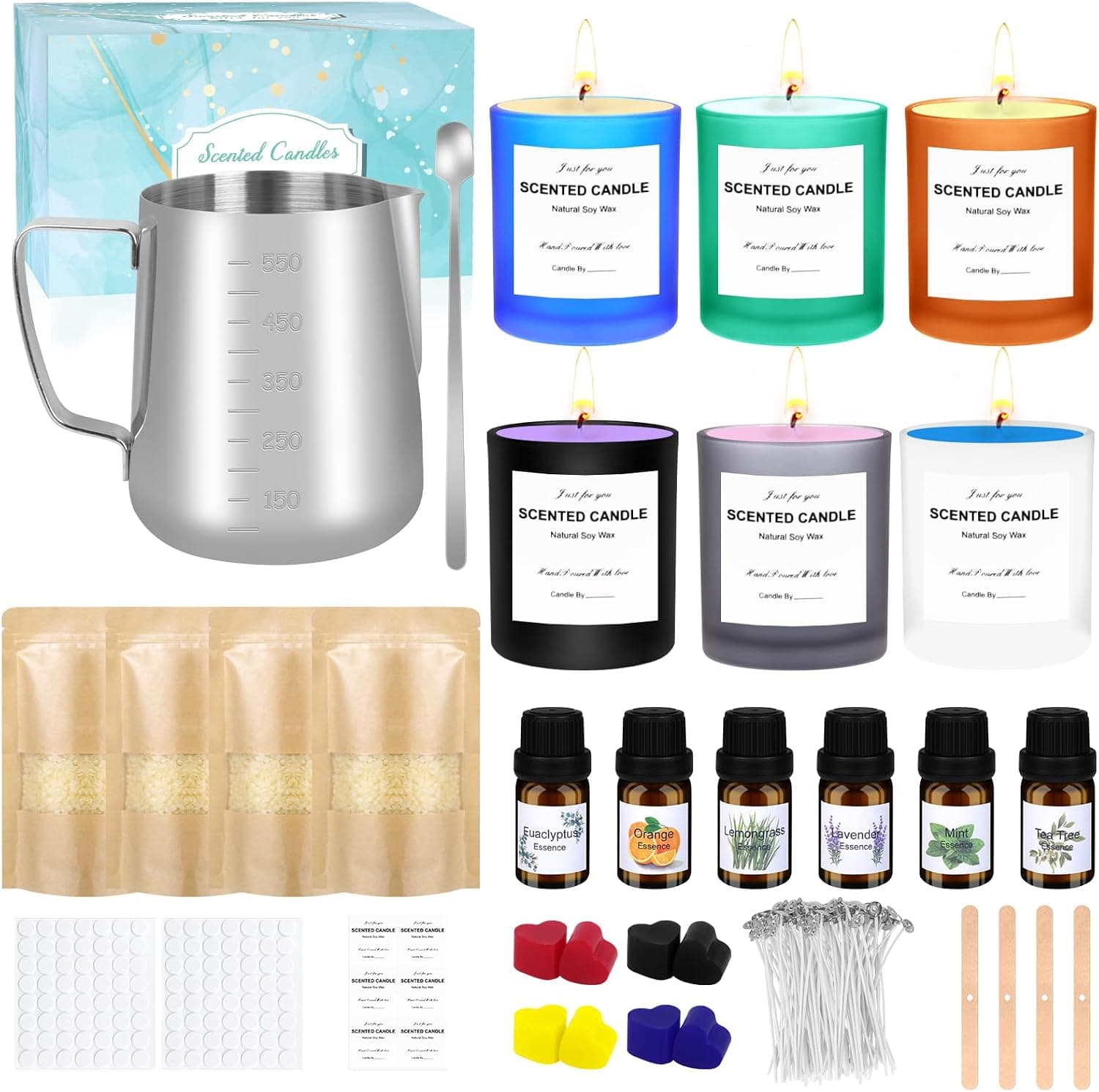 Kit Trulloyoo con cera de abeja, seis frascos y aceites esenciales