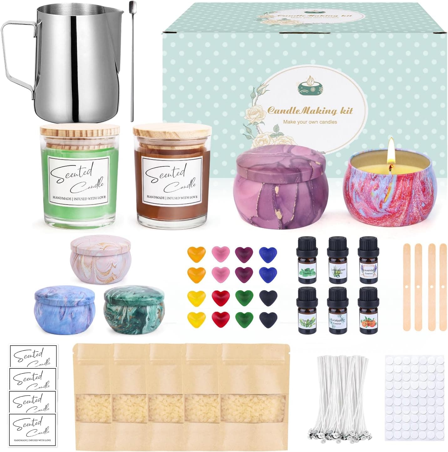 Kit Trulloyoo de 625 gramos de cera de abeja para hacer velas en familia