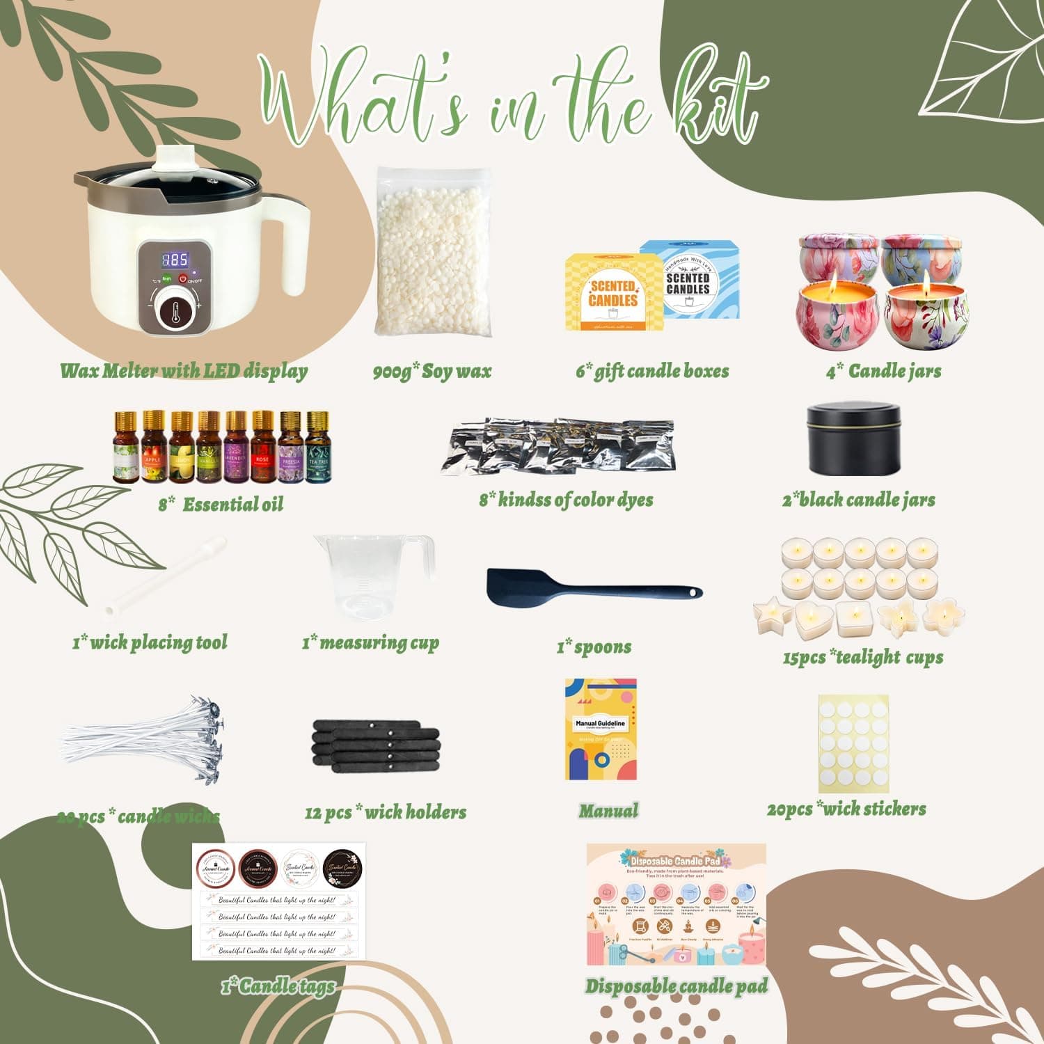 Bolsa de transporte del kit con los aceites aromáticos y tintes de color