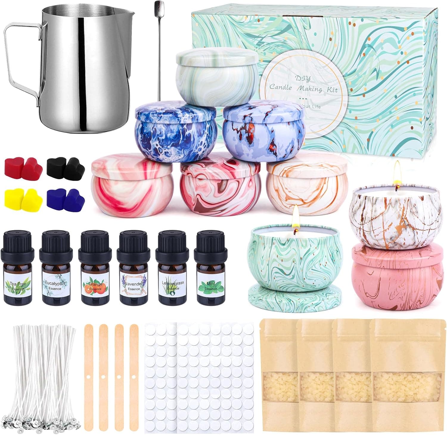 Kit starter KEARLGMBH con nueve latas de vela y aceites esenciales