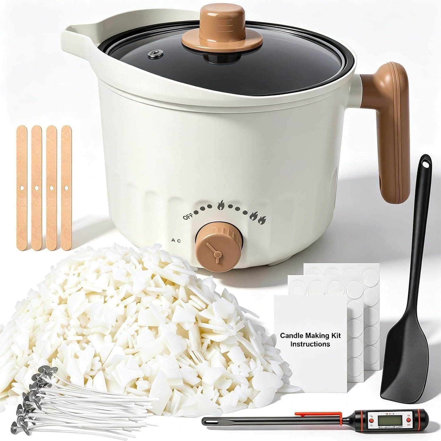 Kit Trulloyoo con olla eléctrica de 1,8 litros para hacer velas