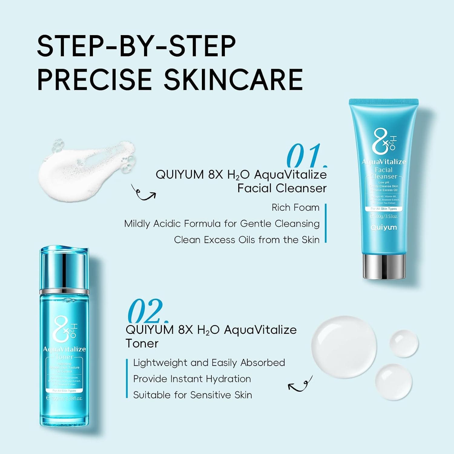 Kit de skincare AquaVitalize, QUIYUM, foto 2