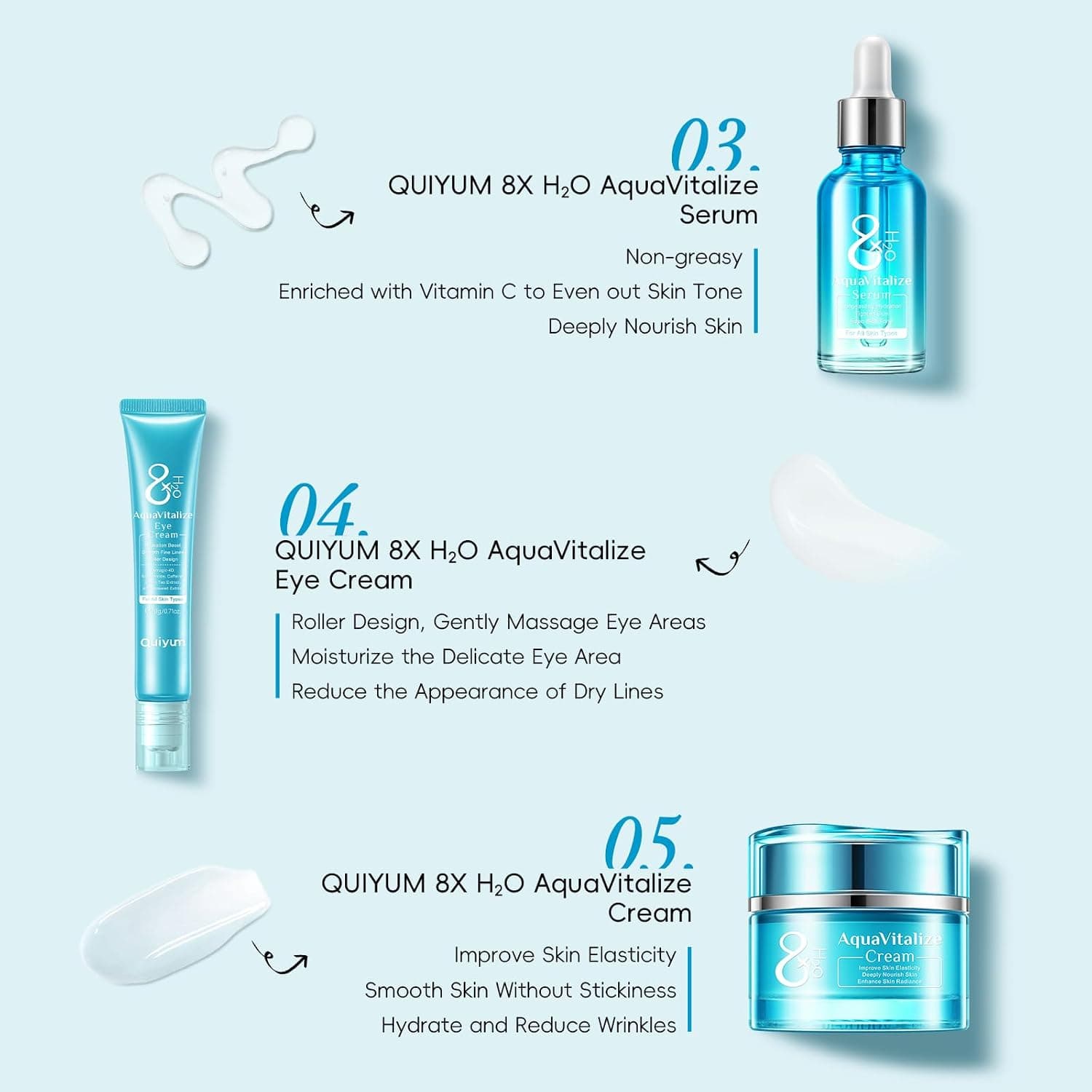 Kit de skincare AquaVitalize, QUIYUM, foto 3