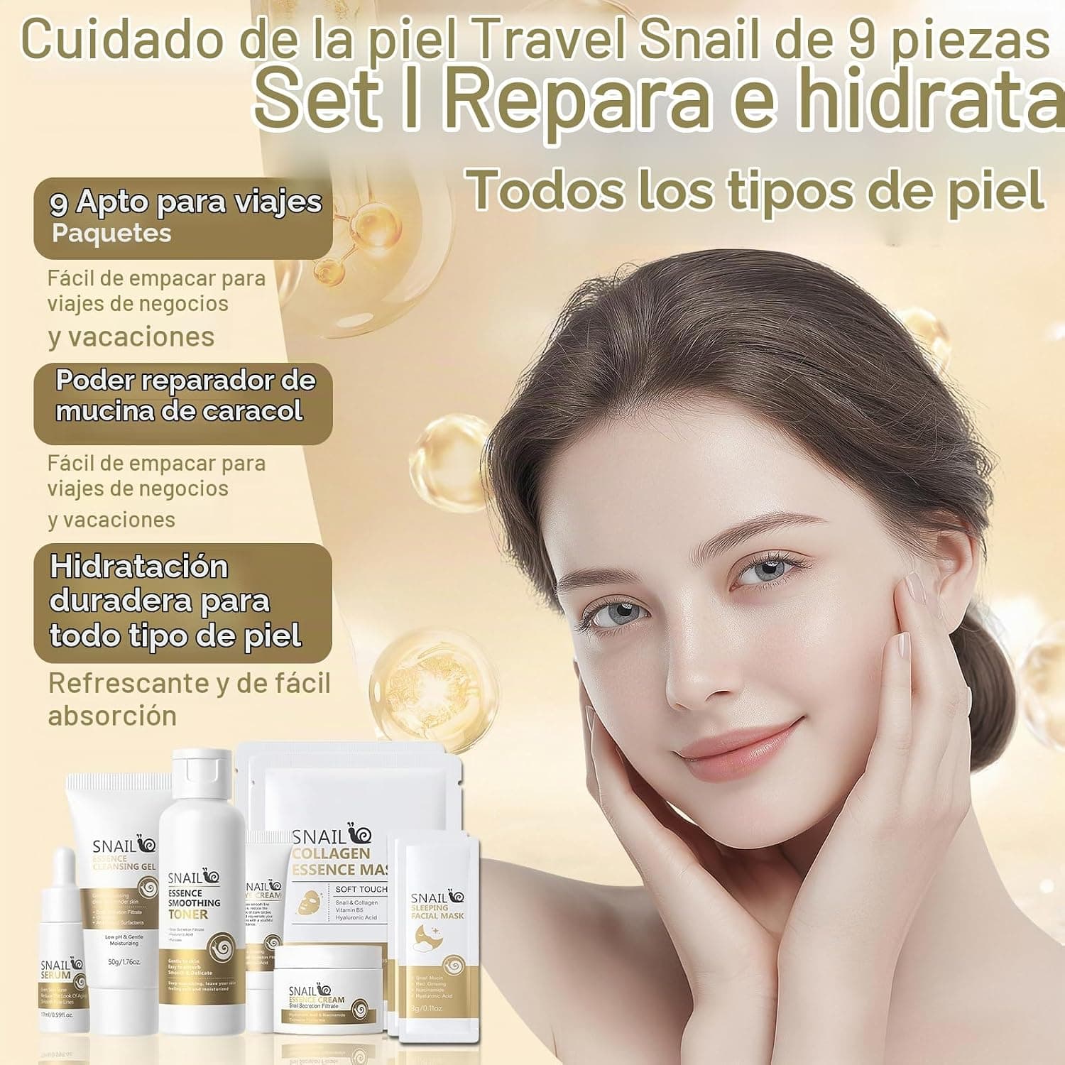Kit skincare de baba de caracol Miioto, 9 piezas, foto 2