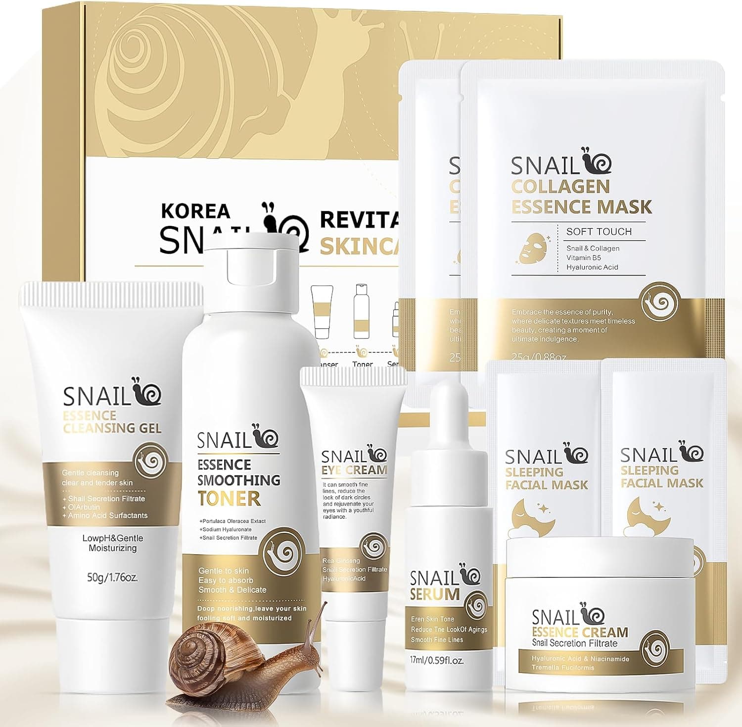 Kit skincare de mucina de caracol de Miioto, formato de viaje
