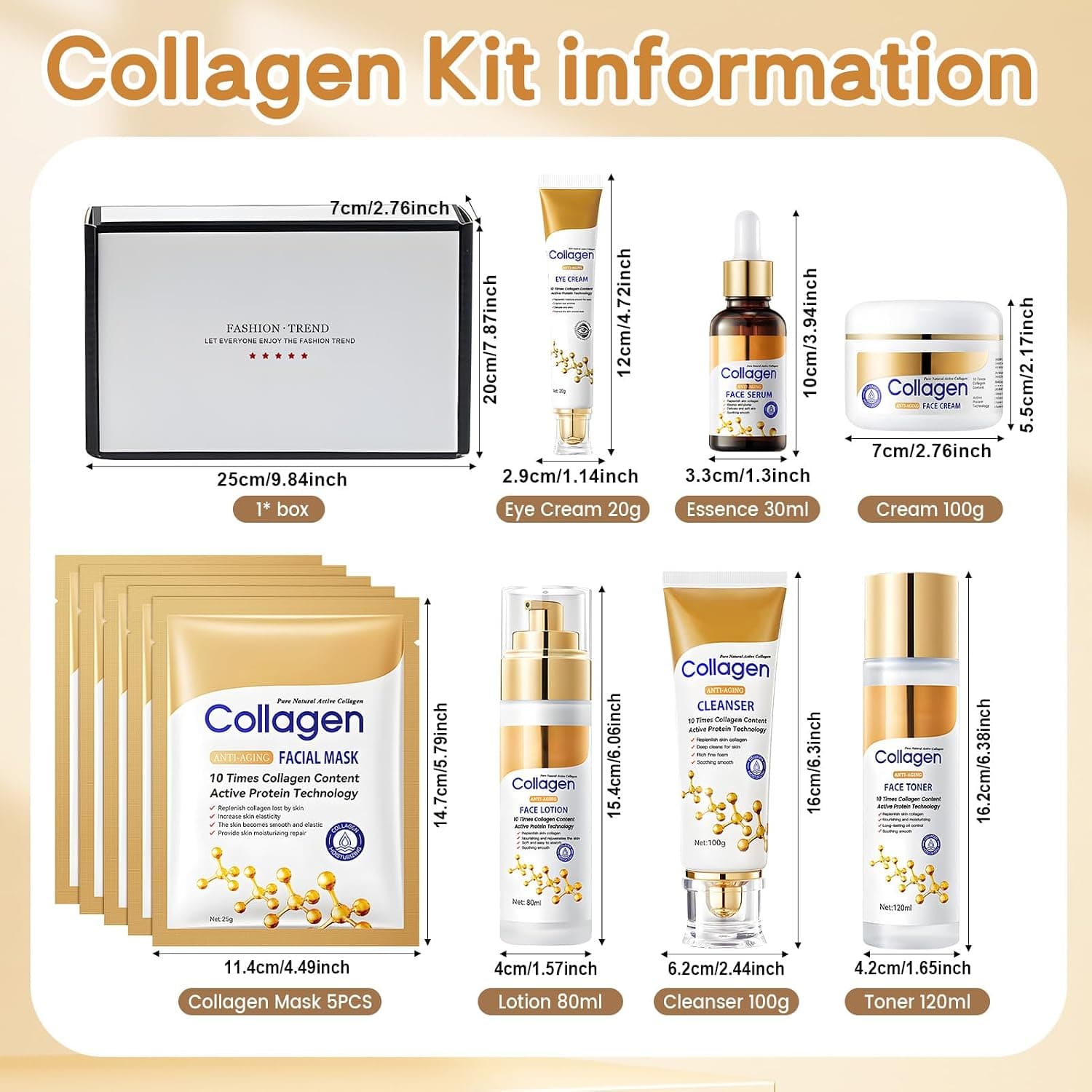 Kit skincare de colágeno Allony, 11 piezas, foto 3