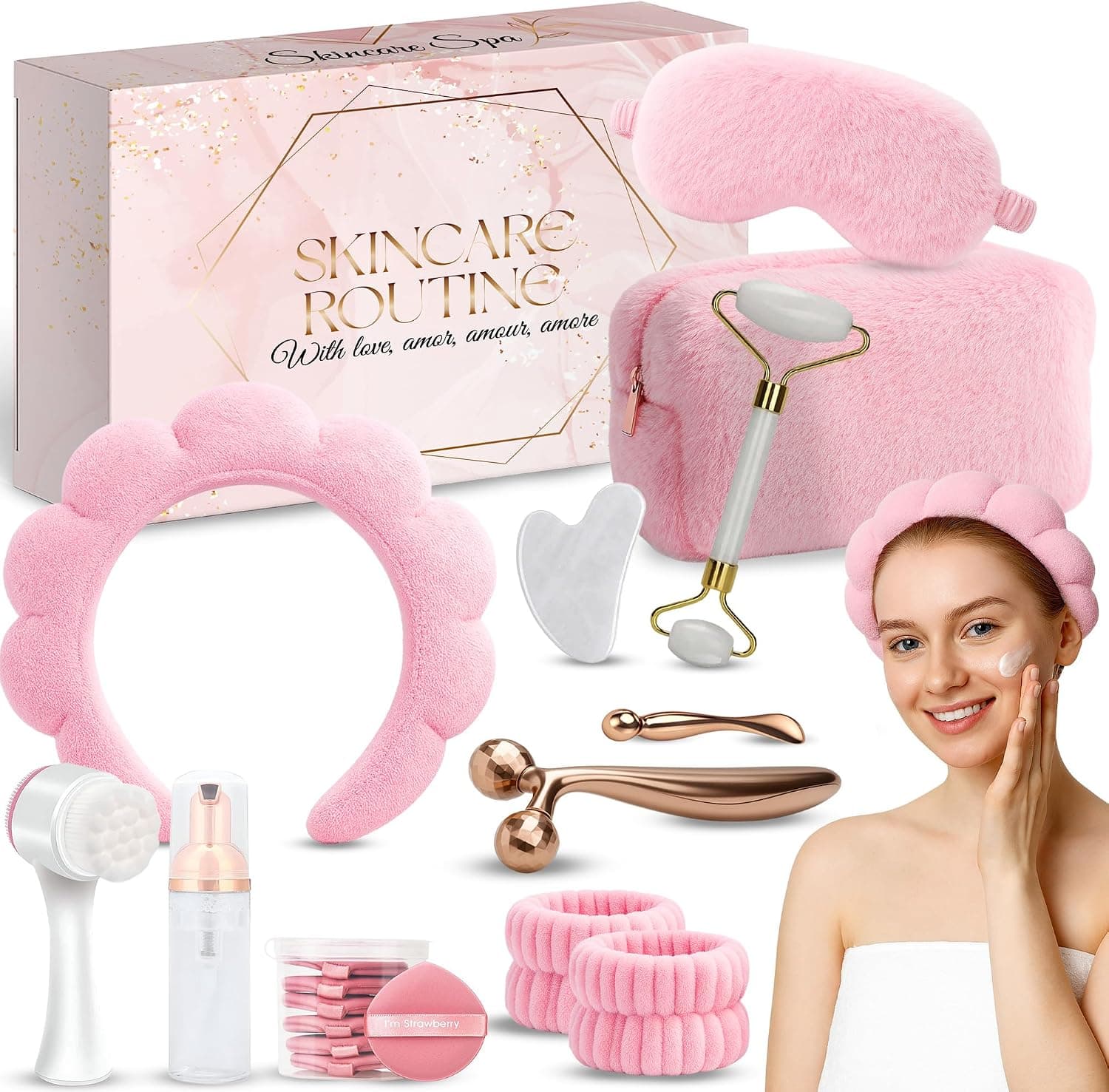 Kit de herramientas de skincare KS LUX con gua sha y masajeador facial