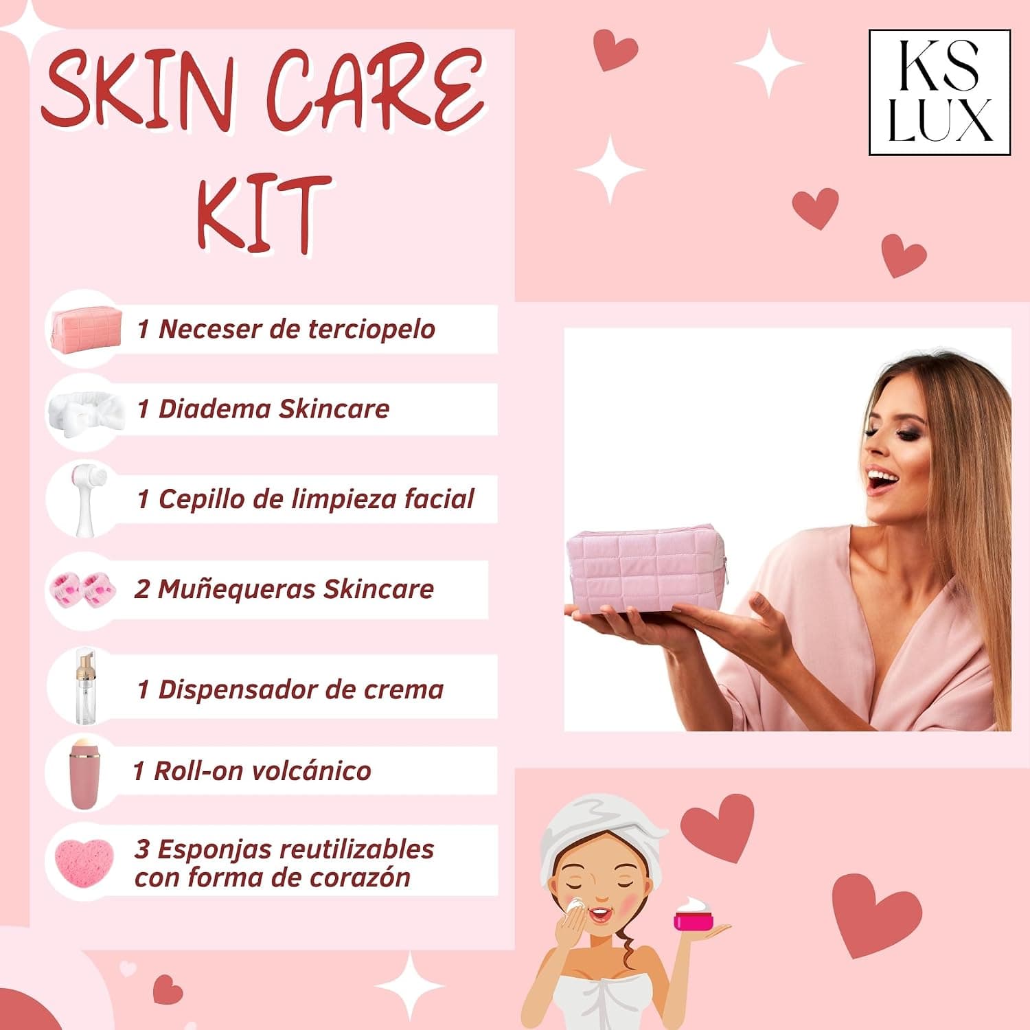 Kit skincare KS LUX con accesorios para niñas, foto 3