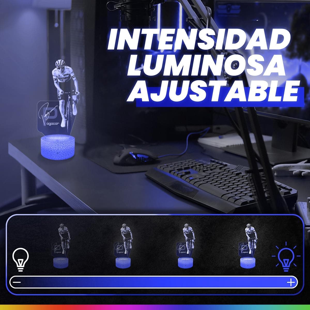 Lámpara 3D de Ciclismo con Diseño de Ciclista, foto 3
