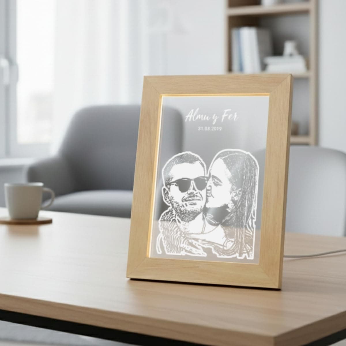Lámpara Marco LED Personalizada con Foto, foto 3