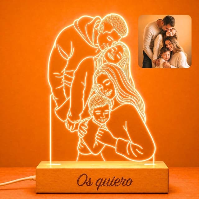 Transparent Gift Lámpara con tu Foto Ilustrada